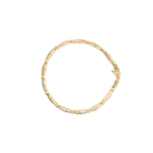 Pulsera de eslabones con diamantes baguette de 1,00 ct. en oro amarillo de 14K