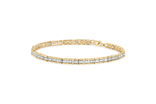 Pulsera Eslabones de Oro Amarillo 10K con Pavé de Diamantes Redondos de 1,0 Ctw
