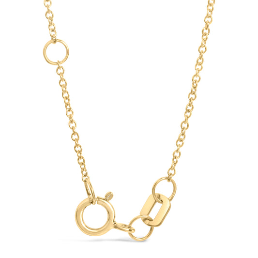 Pulsera de eslabones ajustables con dije de clip de 1/10 Cttw de diamante en oro amarillo de 10K (color I-J, claridad I1-I2) - 7.25 pulgadas