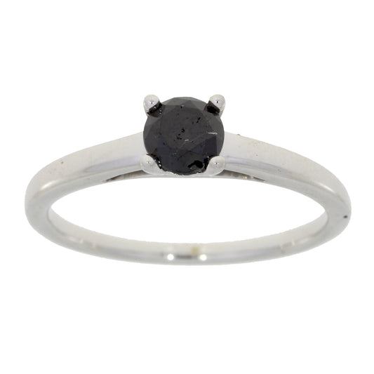 .50ct Diamante Negro Sólo Eng Plata Esterlina