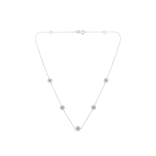 Collar con diamantes engastados en plata de ley (1/2 cttw, color I-J, claridad I1-I2)
