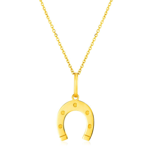 Collar de oro amarillo de 14 quilates con herradura