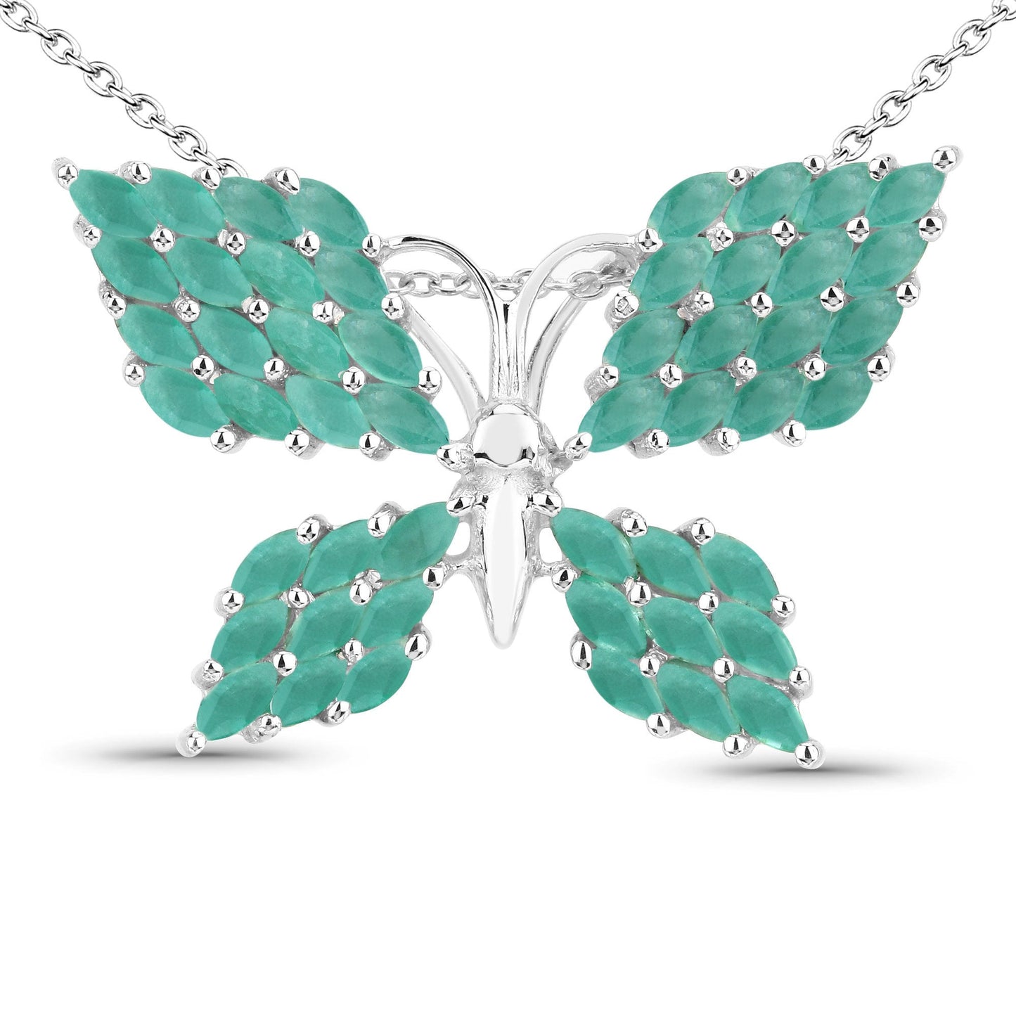 3.12 quilates Genuino Esmeralda Colgante de Plata de ley .925