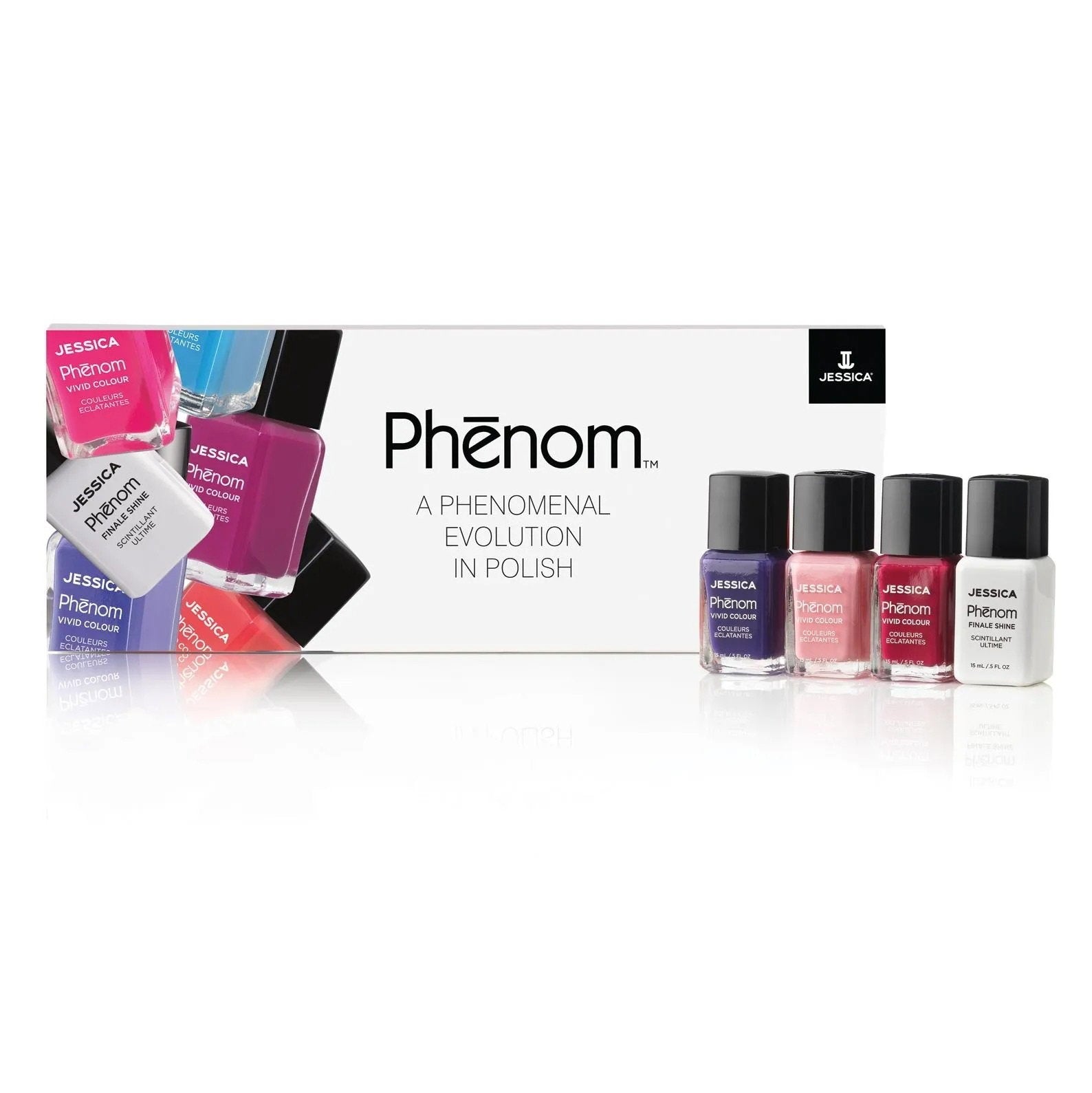 A Phenomenal Evolution In Polish Set Jessica: Phenom Vivid Colour, Top Coat, Nail Polish - view 4