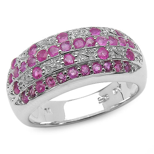 Anillo de Plata Fina .925 con Rubí Genuino de 1.02 Quilates