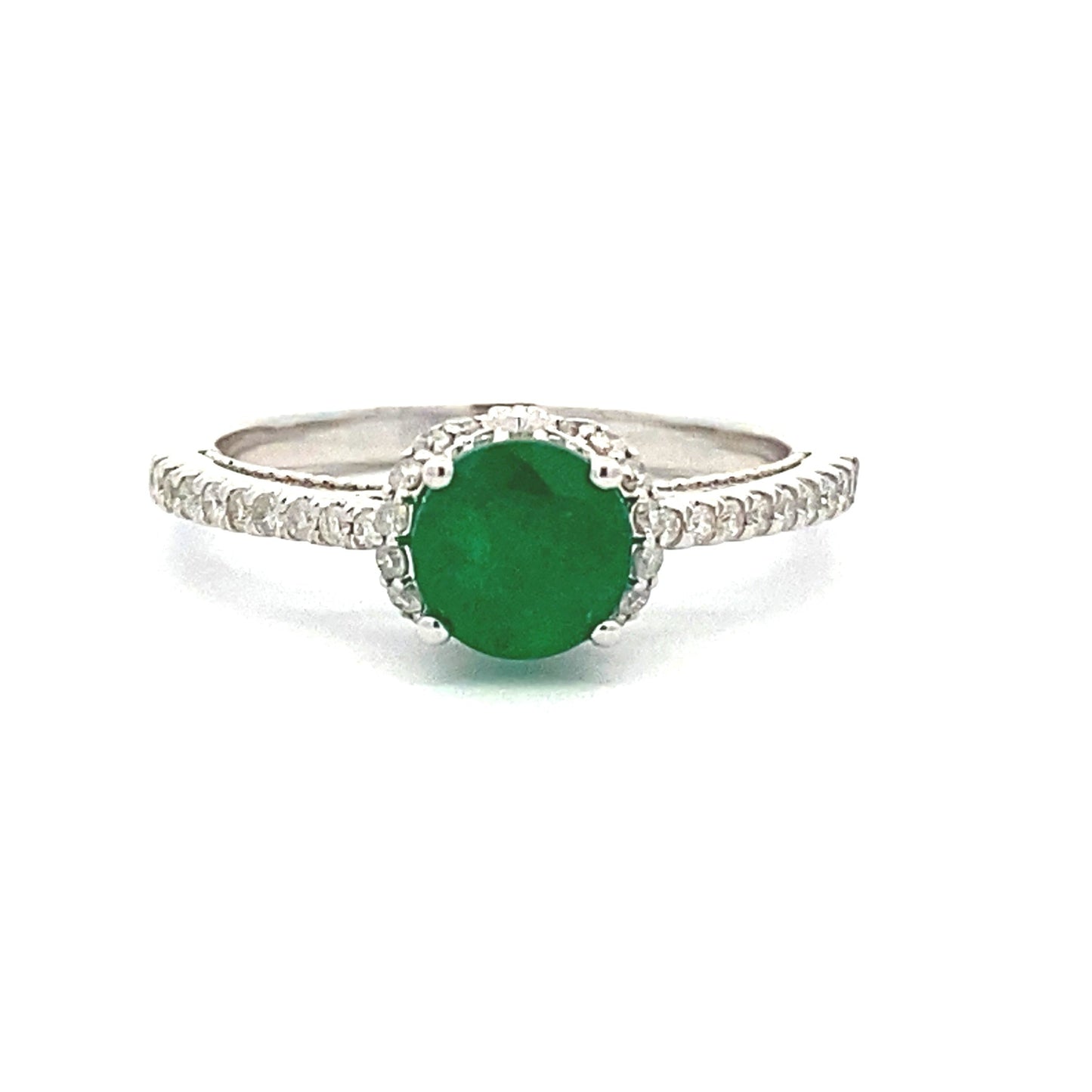 Diamante Esmeralda de 1.12ct Engaste Único Oro Blanco de 14KT