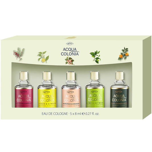 Set 4711: Acqua Colonia Lemon & Ginger, Eau De Cologne, Unisex, 8 ml + Acqua Colonia Lychee & White Mint, Eau De Cologne, Unisex, 8 ml + Acqua Colonia Lime & Nutmeg, Eau De Cologne, Unisex, 8 ml + Acqua Colonia Blood Orange & Basil, Eau De Cologne, Uni...