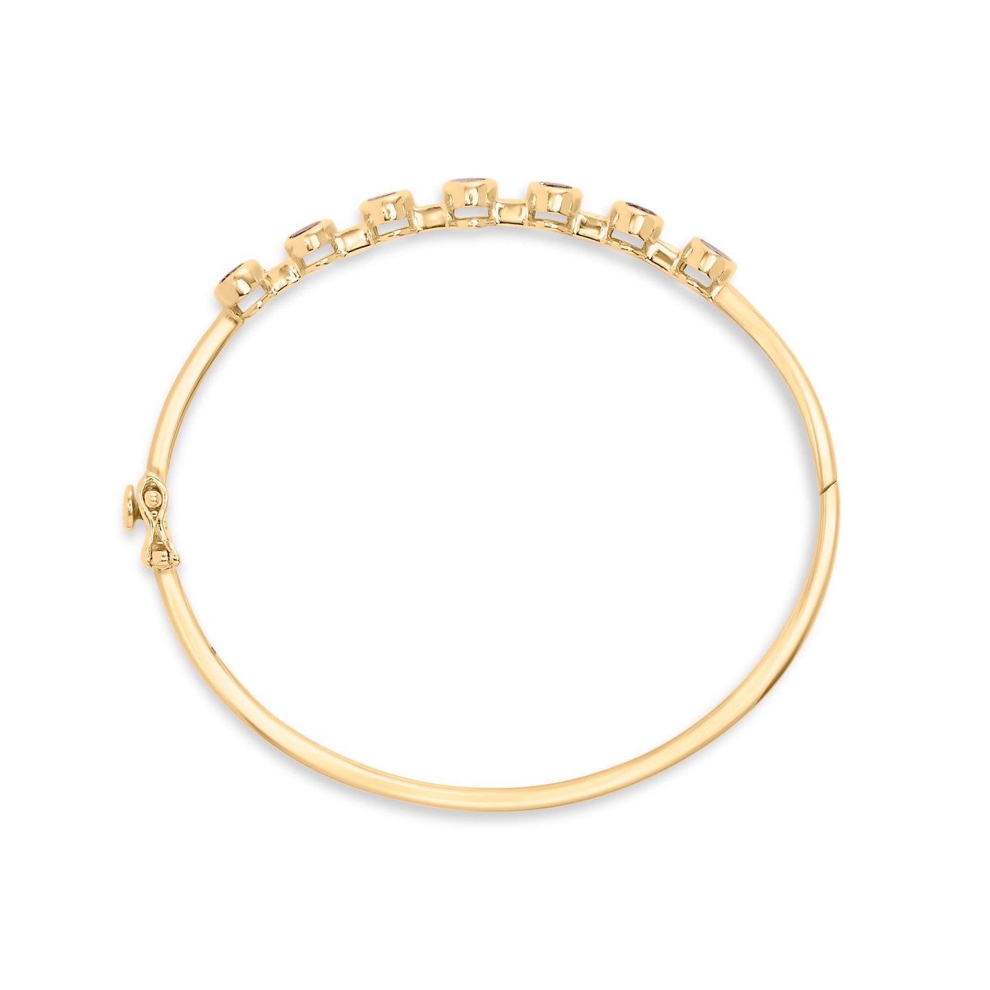 Pulsera esclava de oro amarillo de 14K con tanzanita ovalada de 5MM engastada en bisel alterno y diamantes de 1/5 Cttw (Color H-I, Claridad VS2-SI1) - Se adapta a muñecas de hasta 7.25 pulgadas