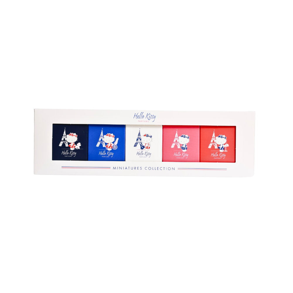 Set Hello Kitty: Around Paris Blanc, Eau De Toilette, For Girls, 5 ml *Miniature + Around Paris Bleu, Eau De Toilette, For Girls, 5 ml *Miniature + Around Paris Rose, Eau De Toilette, For Girls, 5 ml *Miniature + Around Paris Rouge, Eau De Toilette, Fo...