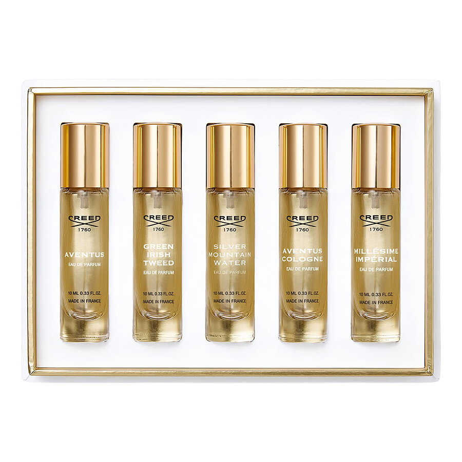 Set Creed: Aventus, Eau De Parfum, For Men, 10 ml + Green Irish Tweed, Eau De Parfum, For Men, 10 ml + Silver Mountain Water, Eau De Parfum, For Men, 10 ml + Aventus Cologne, Eau De Parfum, For Men, 10 ml + Millesime Imperial, Eau De Parfum, For Men, 1...