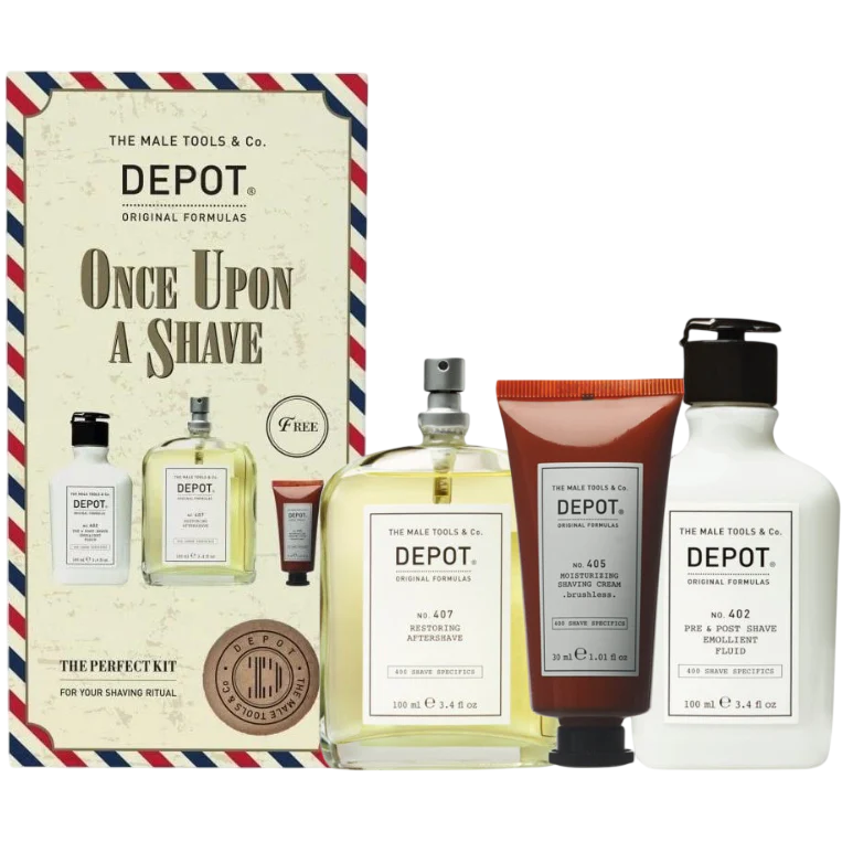 Set Depot: 400 Shave Specifics No. 402, Essential Oils, Soothing, Pre & Post Shaving Fluid, 100 ml + 400 Shave Specifics No. 405, Allantoin, Moisturizing, Shaving Cream, 125 ml + 400 Shave Specifics No. 407, Pro-Vitamin B5, Restoring & Refreshing, Afte...