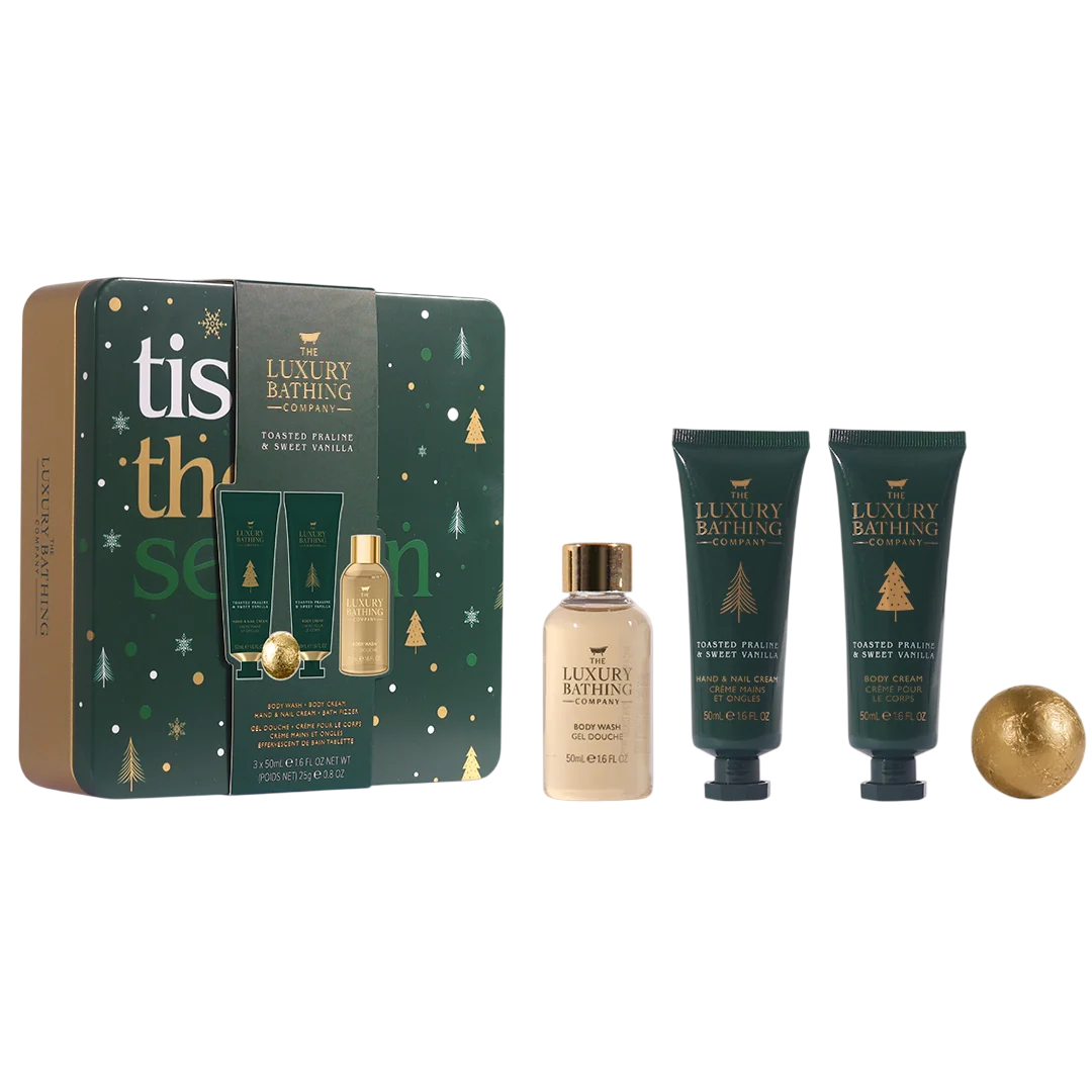 Set The Luxury Bathing Company: Toasted Praline & Sweet Vanilla, Moisturizing, Hand Cream, 50 ml + Toasted Praline & Sweet Vanilla, Hydrating & Softening, Body Cream, Daily, 50 ml + Toasted Praline & Sweet Vanilla, Bath Bomb, 25 g + Toasted Praline & S...