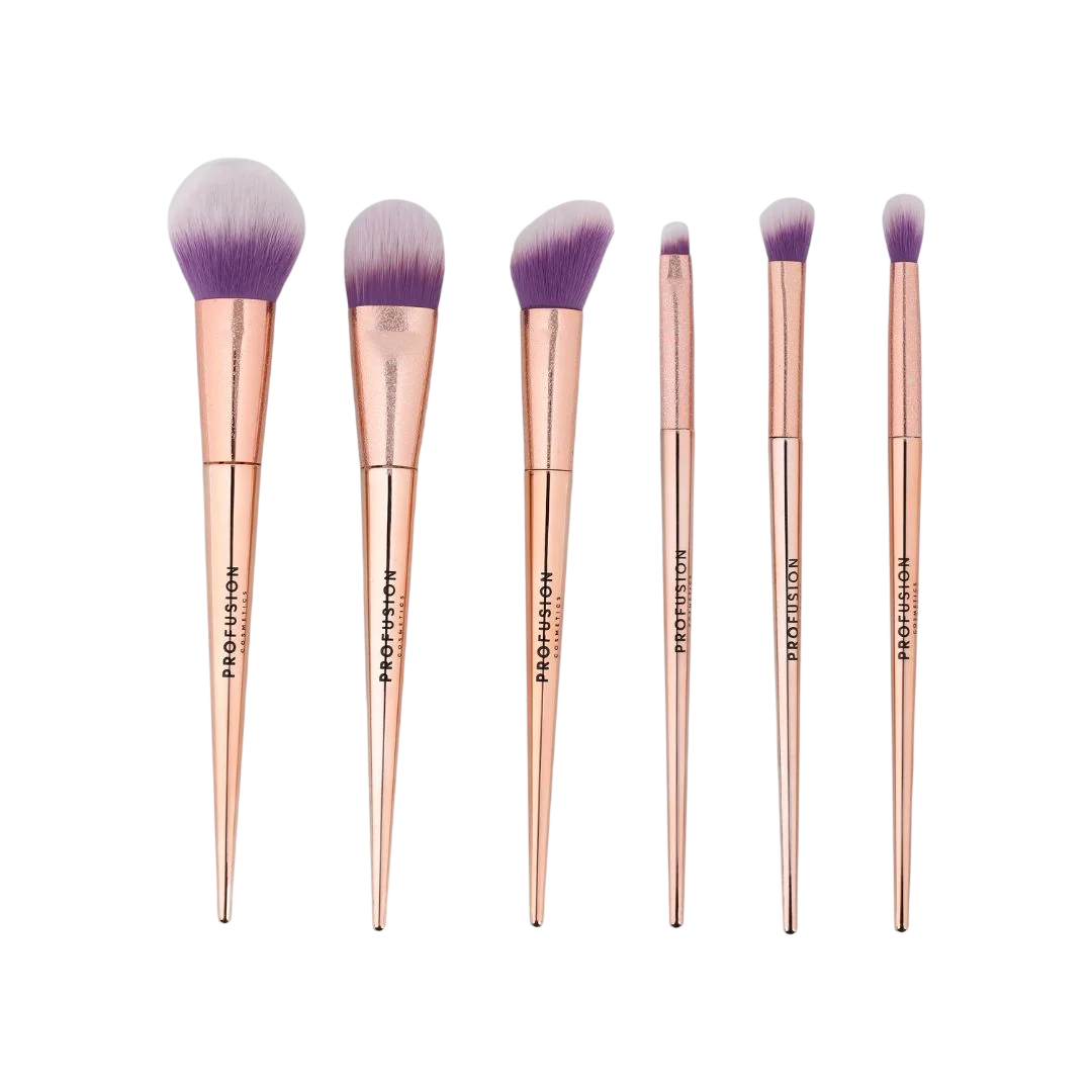 Set Profusion Cosmetics: Brush, Powder Brush + Brush, Foundation Brush + Brush, Multi Face Brush + Brush, Eyebrow Brush + Brush, Shader Brush, Multi Face Brush + Brush, Blending Brush, Multi Face Brush + Brush, Makeup Sponge + Brush, Makeup Sponge, *Mi...