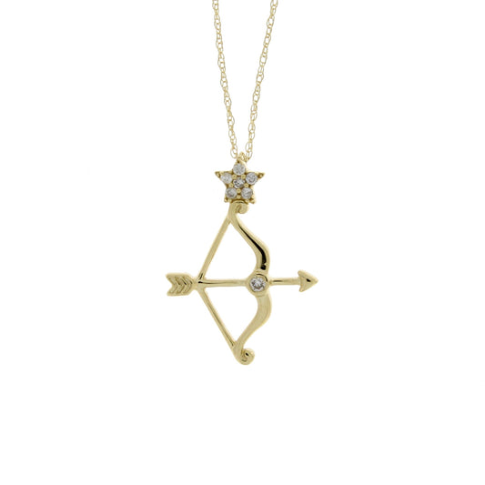 Colgantes de moda con diamante de .07ct en oro amarillo de 14K