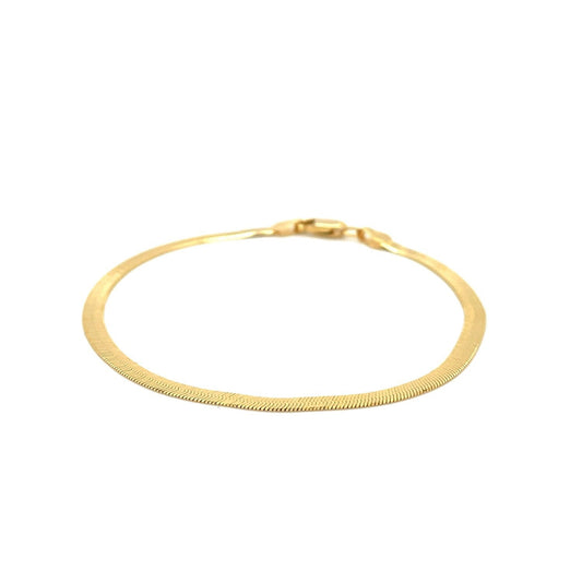 Tobillera de espiga superflexible de oro amarillo de 14k y 1,5 mm