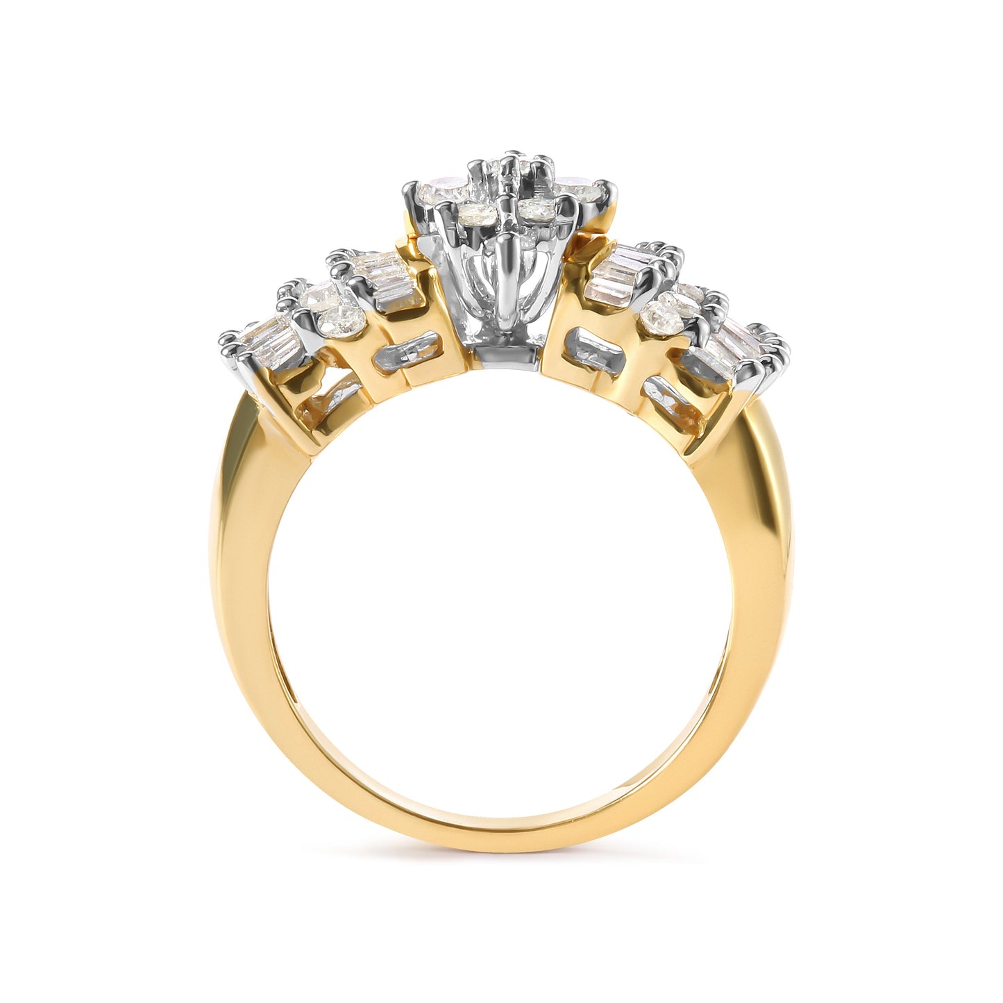 Anillo de oro amarillo de 10K con forma de estrella de diamante de 1,00 Cttw (color H-I, claridad I1-I2) - Talla 7