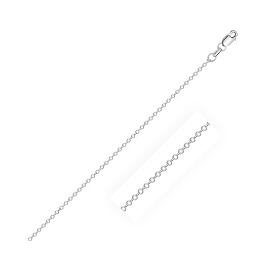 Cadena de eslabones de cable de oro blanco de 10k con corte de diamante (0.87 mm)