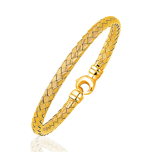 Pulsera de Diseño Trenzado Sofisticado en Oro Amarillo de 14k (5.0mm)