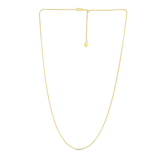 14k Yellow Gold Adjustable Franco Chain 0.9mm