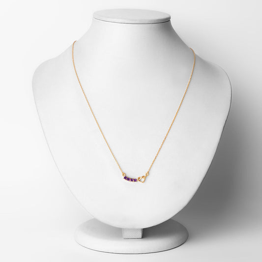 Collar de Plata Fina .925 con Amatista Genuina de 0.24 Quilates