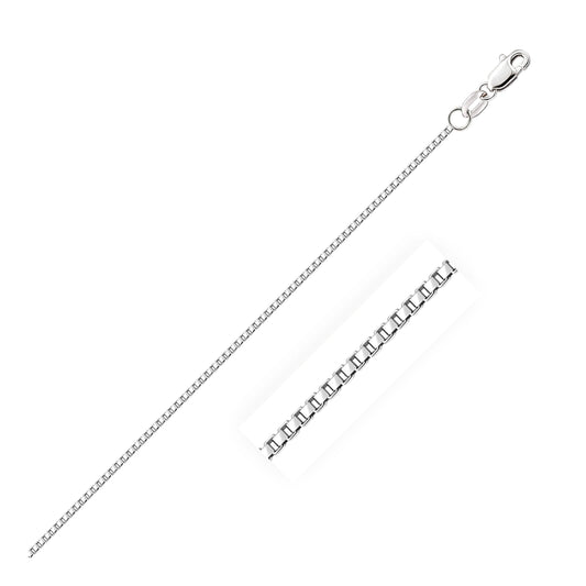 Cadena de caja octogonal de oro blanco de 14k (1.00 mm)
