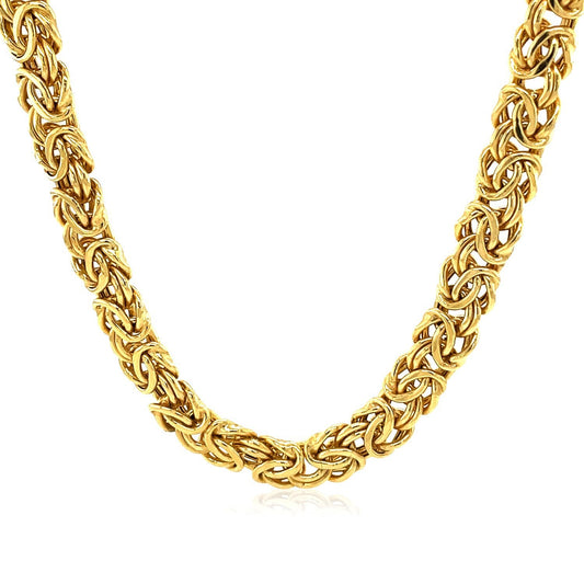 Gargantilla de cadena de oro amarillo de 14k con motivo bizantino