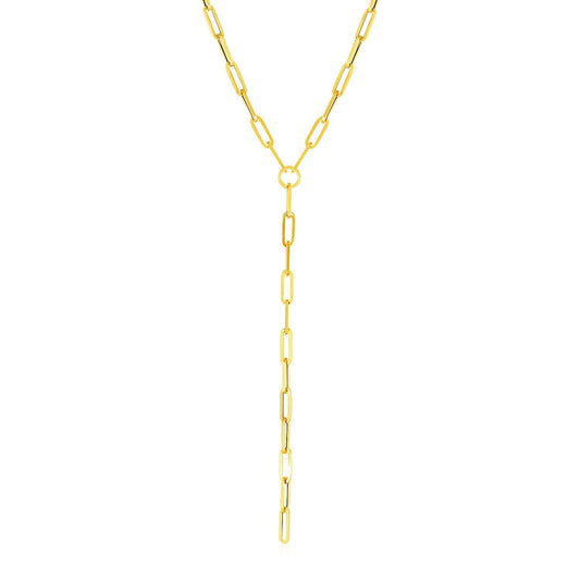 Collar con colgante de cadena de eslabones ovalados y oro amarillo de 14k
