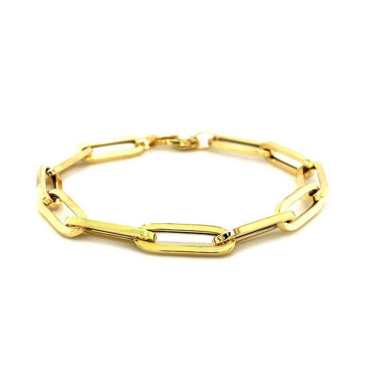 Pulsera de cadena extra ancha de oro amarillo de 14 quilates