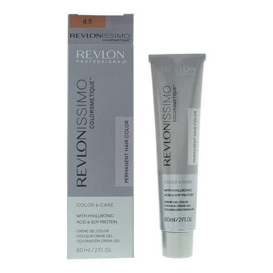 Revlon, Colorsmetique, Hyaluronic Acid, Permanent Hair Dye, 4.5 Medium Mahogany Brown, 60 ml