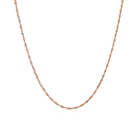 Cadena Singapur de oro rosa de 14k y 1,0 mm