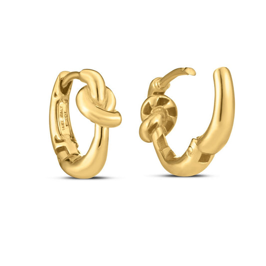 14k Yellow Gold Love knot Hoops - view 2