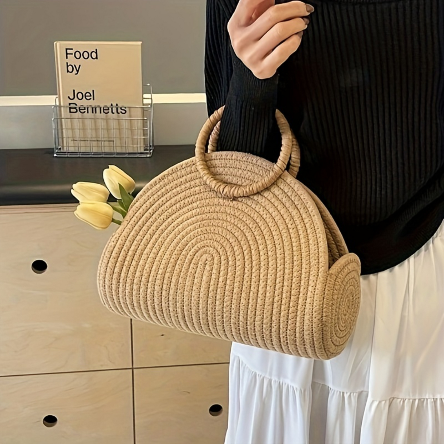 Fashionable Minimalist Beach Bag, Versatile Chic  Style Handbag For Women
