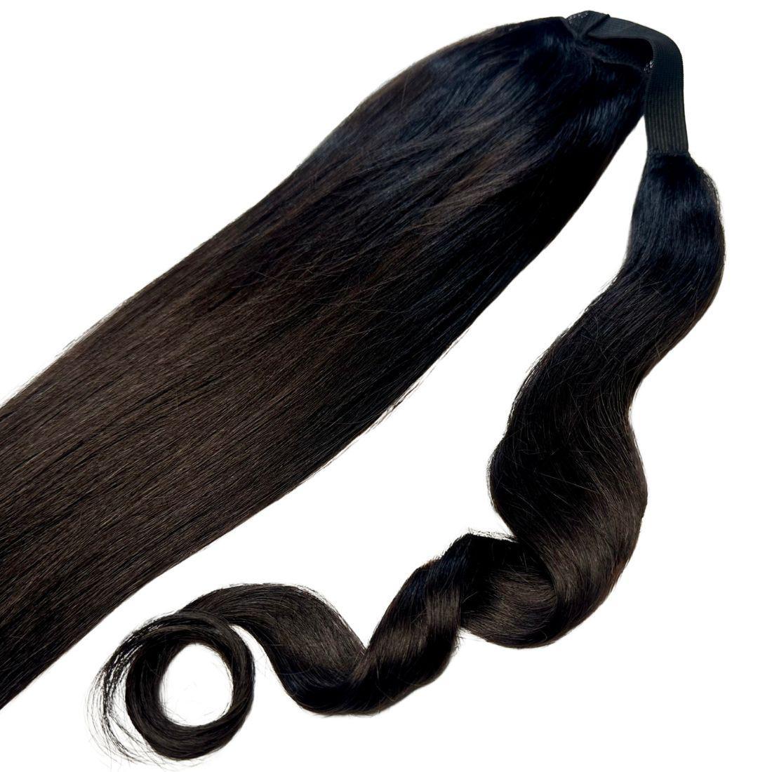 Natural Black 100% Human Hair Ponytail Extension Luxegan