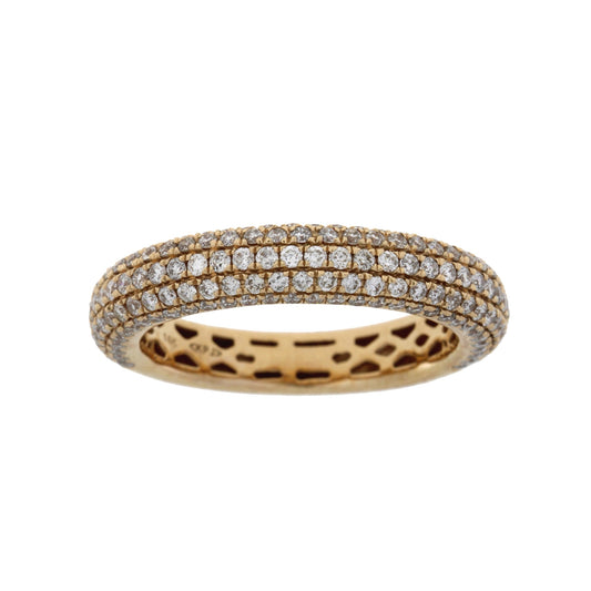 Anillo de boda con diamantes de 1,00 ct en oro rosa de 14 kt