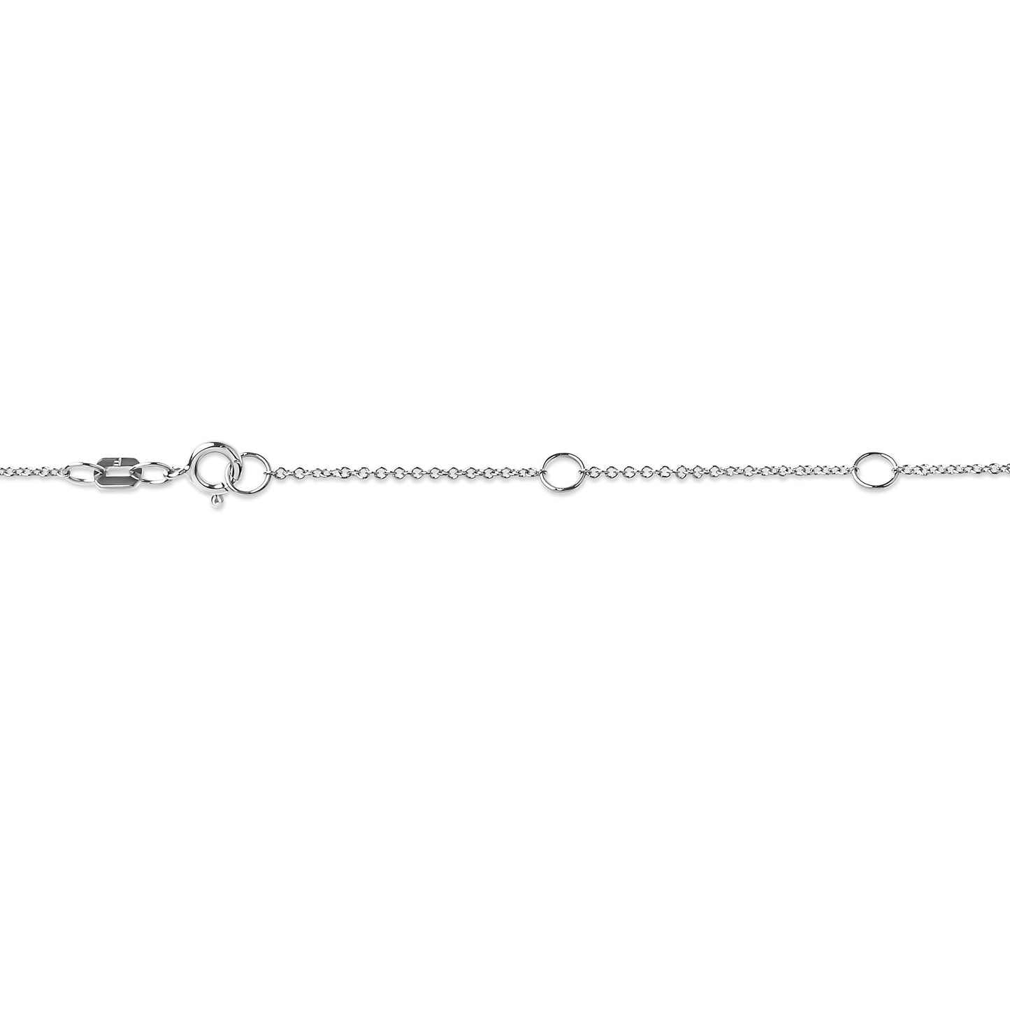 Collar con colgante de oro blanco de 14K con diamante de laboratorio de 1/2 ct. engastado en bisel moderno de 40.64 cm - 45.72 cm (color F-G, claridad VS2-SI1)