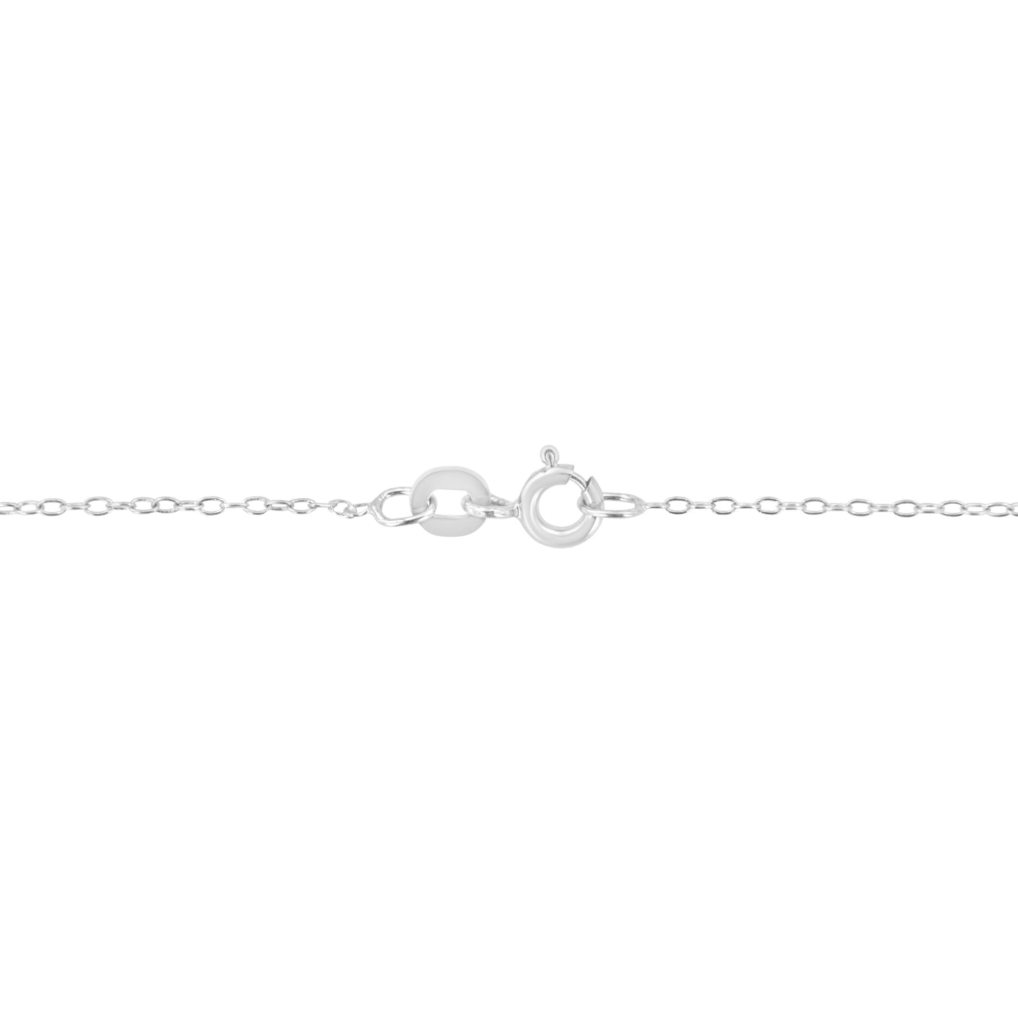 Collar con colgante de oro blanco de 14K con diamante de laboratorio de 1/2 ct. engastado en bisel moderno de 40.64 cm - 45.72 cm (color F-G, claridad VS2-SI1)