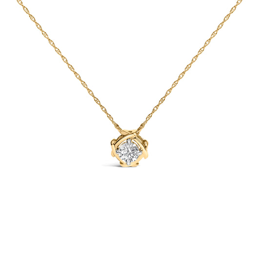 10K Yellow Gold Plated .925 Sterling Silver 1/2 Cttw Lab Grown Diamond Woven Necklace