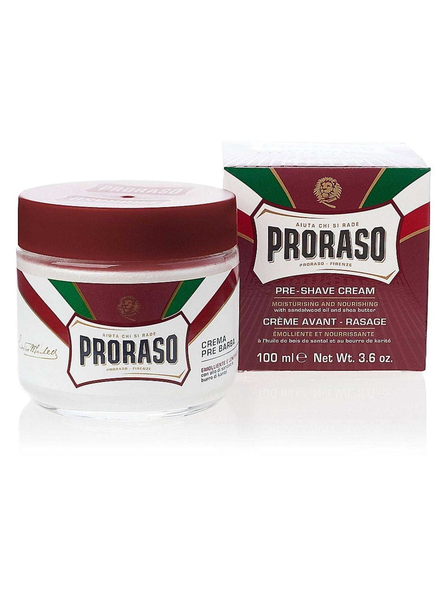 Proraso, Red Sandalwood, Softening, Pre-Shaving Cream, 100 ml