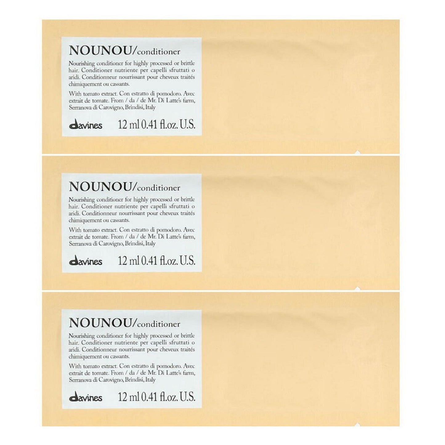 Davines, Nounou, Hair Conditioner, Nourishing, 12 pcs, 12 ml