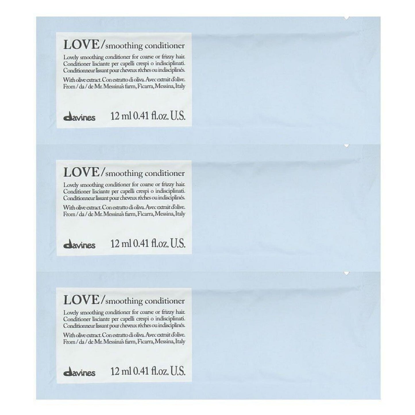 Davines, Love Smoothing, Hair Conditioner, 12 pcs, 12 ml