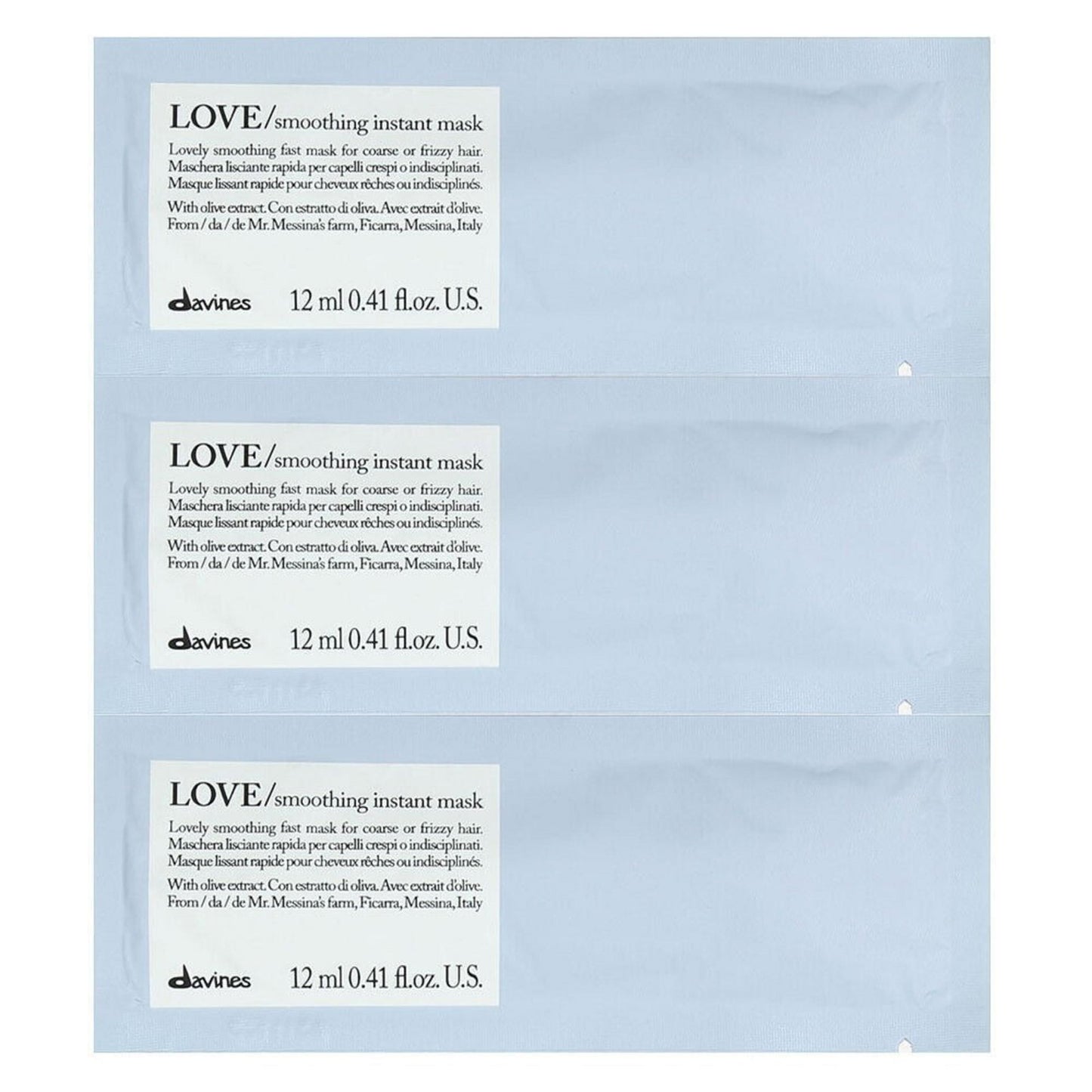 Davines, Love Smoothing, Hair Treatment Cream Mask, 12 pcs, 12 ml