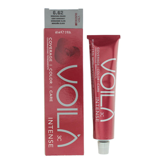 Intercosmo, Voila 3C Intense, Permanent Hair Dye, 6.62 Light Burgundy, 60 ml