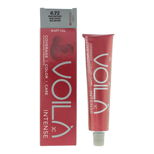 Intercosmo, Voila 3C Intense, Permanent Hair Dye, 72 Blue Sapphire, 60 ml