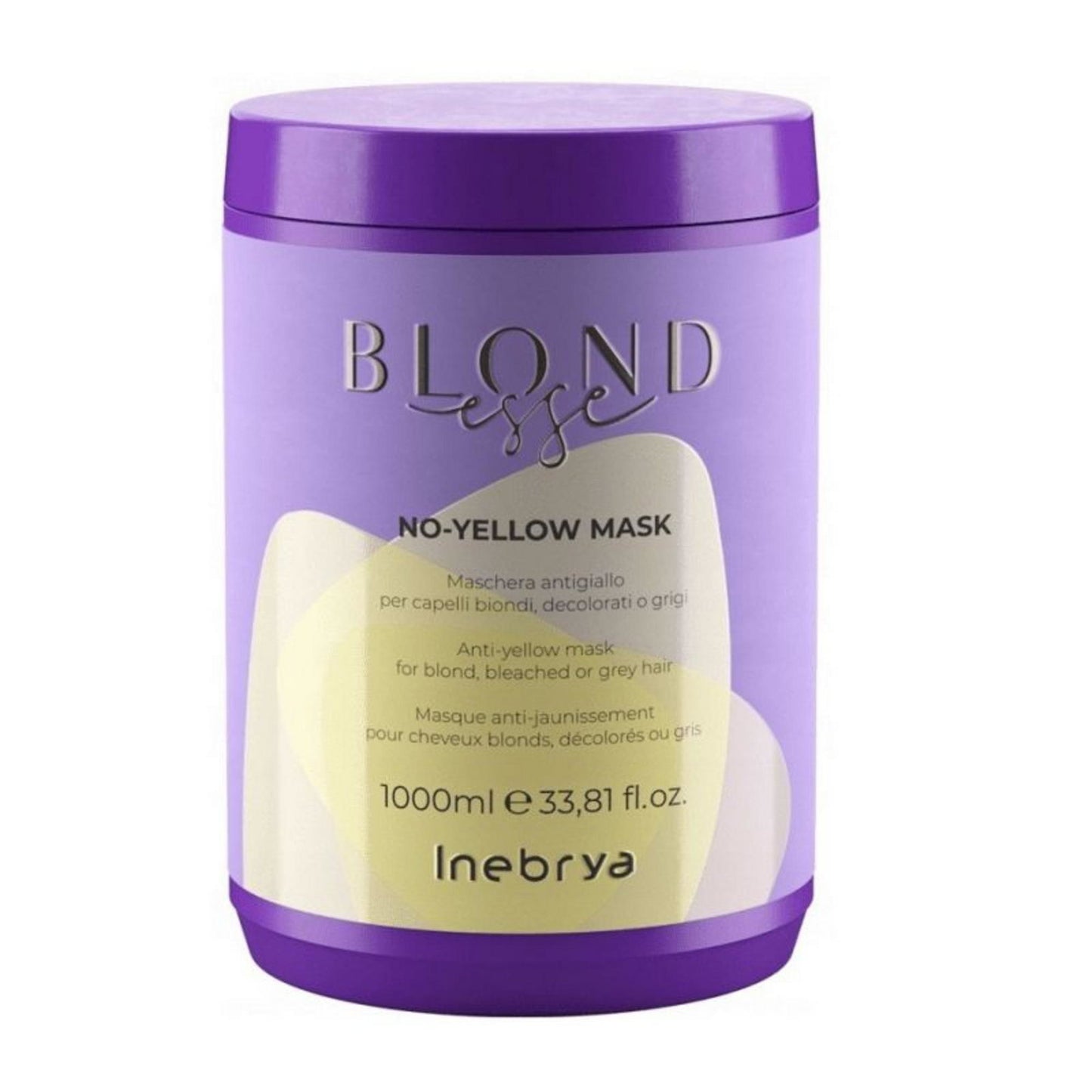 Inebrya, Blondesse No-Yellow, Hair Treatment Cream Mask, Neutralize yellow tones, 1000 ml