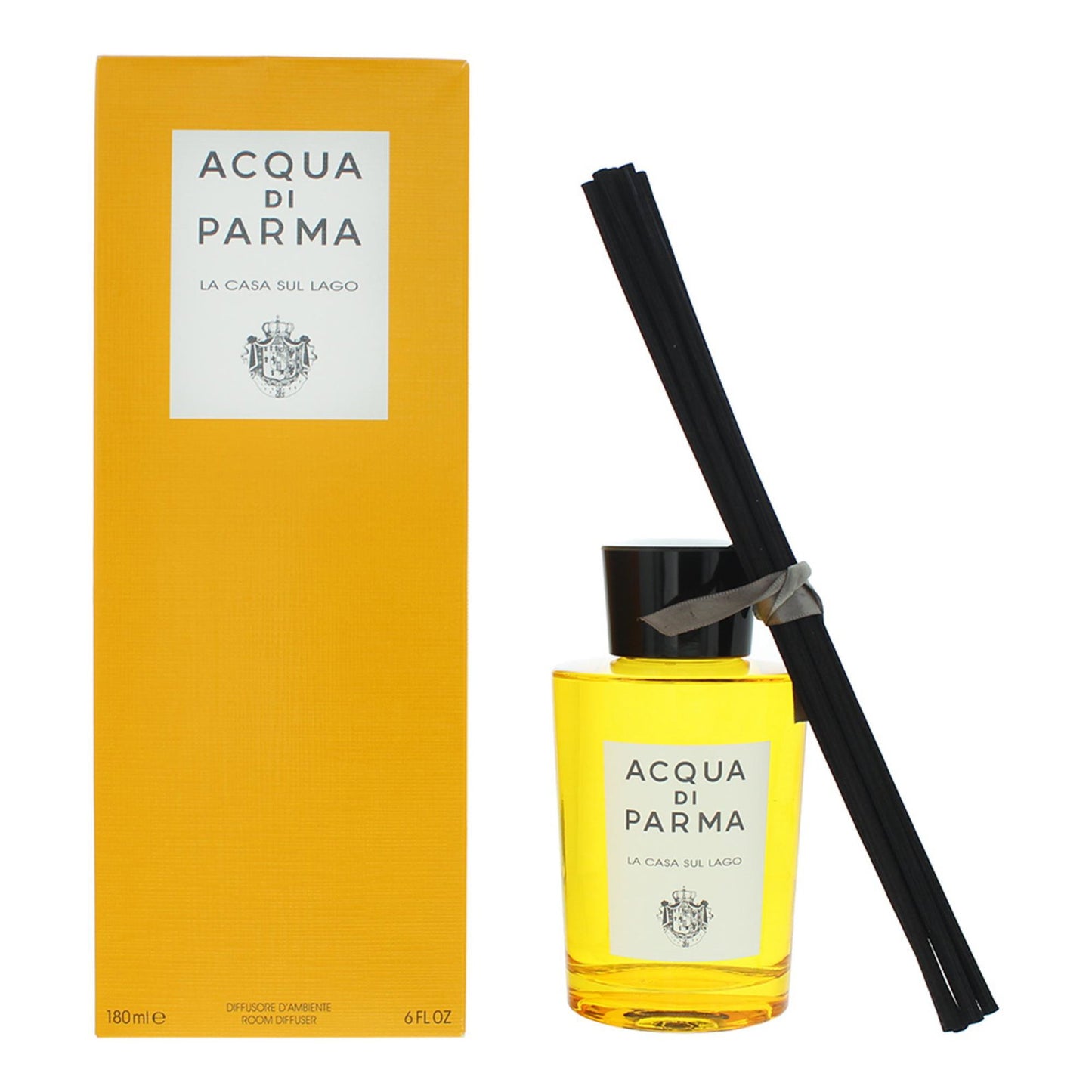 Acqua di Parma, La Casa Sul Lago, Reed, Floral, Aquatic, Musk, Aroma Reed Diffuser, Yellow, 180 ml