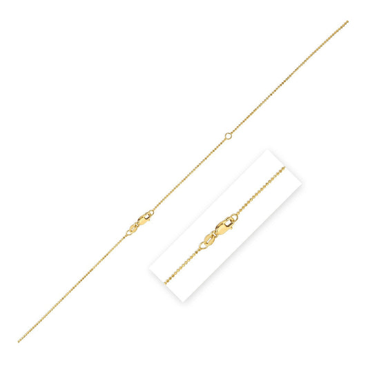 Cadena de bolas extensible doble en oro amarillo de 14k (1.00 mm)