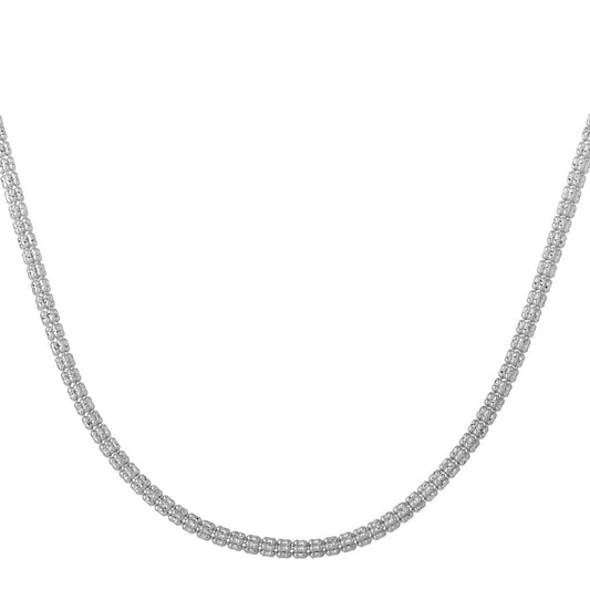 Cadena Ice Barrel en oro blanco de 14k (3.10 mm)