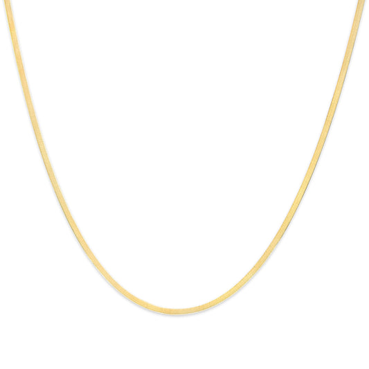 Cadena Unisex de Oro Amarillo Sólido de 14K con Diseño Imperial Herringbone de 2.8mm - 18 Pulgadas