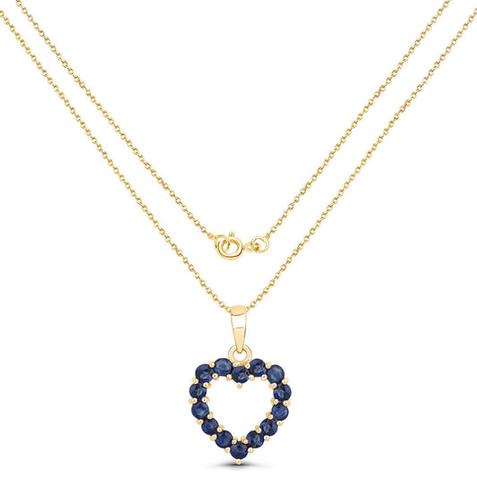 0.64 Carat Genuine Blue Sapphire 10K Yellow Gold  Pendant