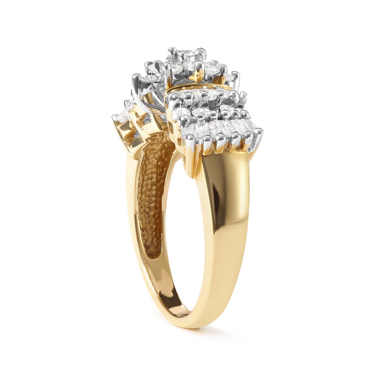 Anillo de oro amarillo de 10K con forma de estrella de diamante de 1,00 Cttw (color H-I, claridad I1-I2) - Talla 7